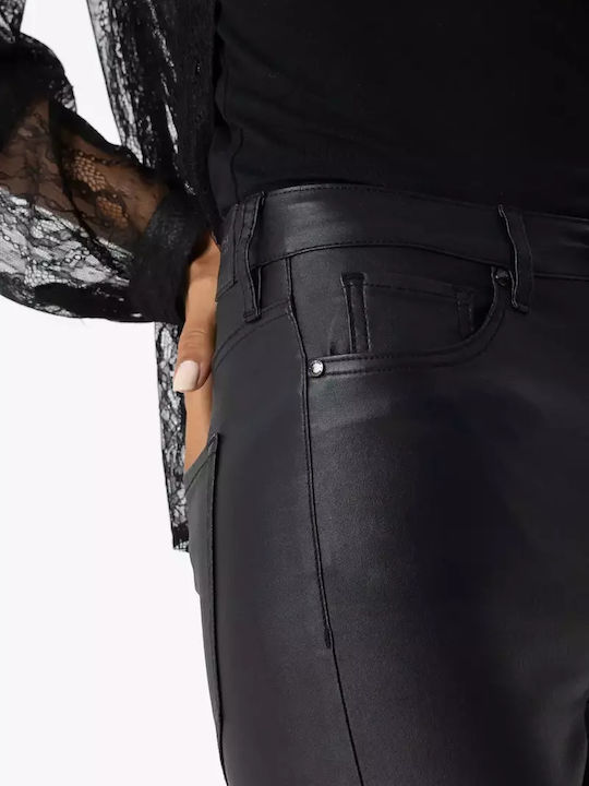 Women's Fabric Trousers Flared Black