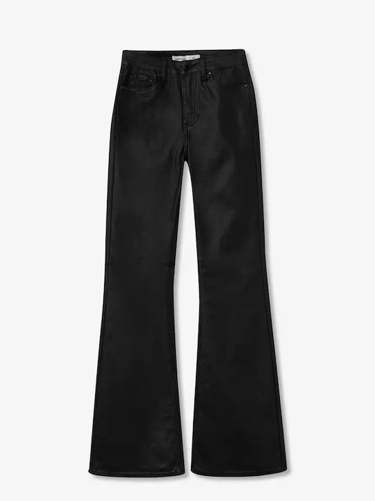Women's Fabric Trousers Flared Black