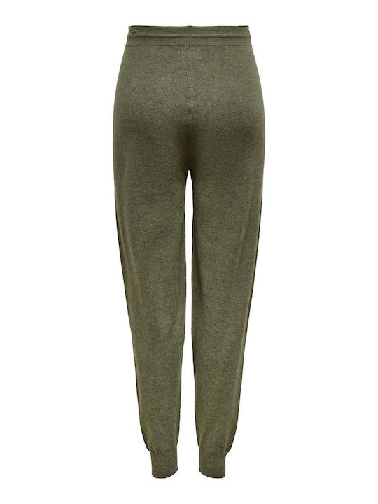 Dama Tesatura Pantaloni cu Croială Normală Olive