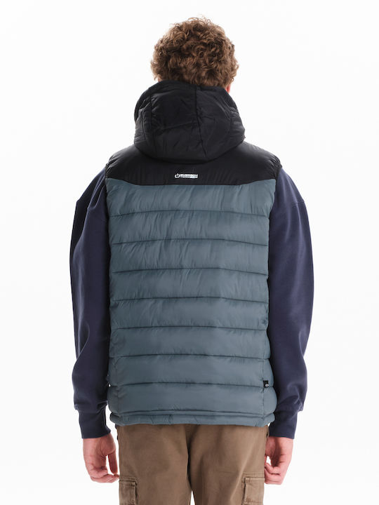 Ärmellos Winter Jacke Puffer Wasserdicht und Winddicht Dusty Pine/black, Khaki