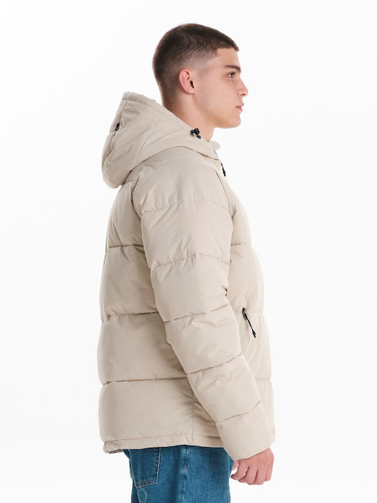 Winter Jacket Puffer Waterproof and Windproof Ecru