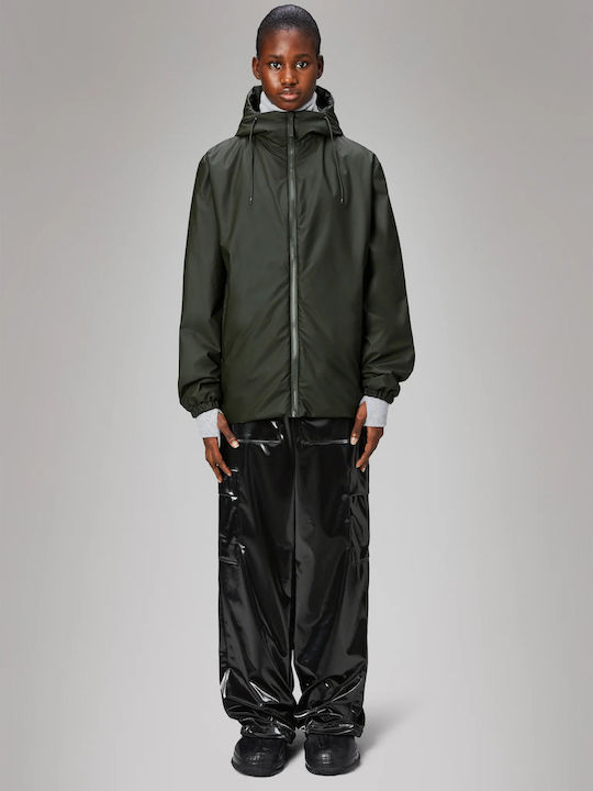 Rains Herren Jacke Lässig Wasserdicht und winddicht Green