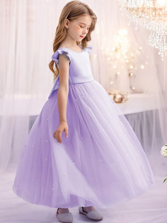 Kinderkleid Kurzärmelig Tüll Lilac