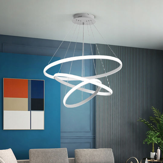 Powertech Adjustable Pendant Light White 60x60cm