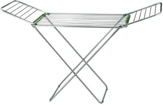 Viosarp Folding Floor Clothes Drying Rack Made of Aluminum Silver - Green with Hanging Length 18m