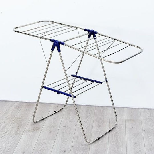 Factory Folding Floor Clothes Drying Rack Metallic With 6m Hanging Length