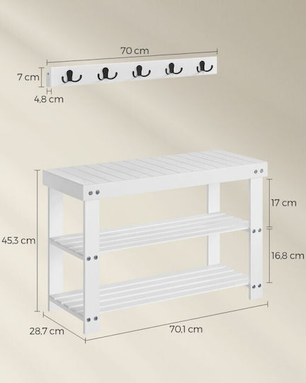 Ξύλινη Παπουτσοθήκη 70x28.7x45.3cm
