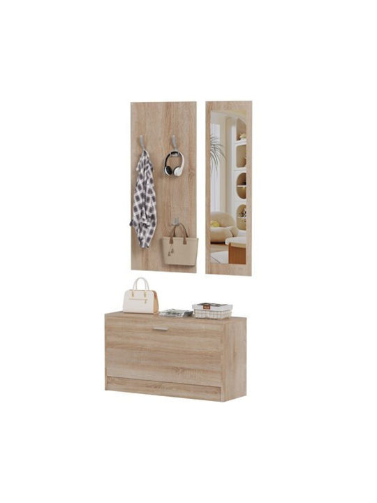 Vern Entry Furniture with Mirror / Hanger & Shoe Rack Sonama 80x27x190cm