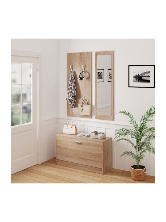 Vern Entry Furniture with Mirror / Hanger & Shoe Rack Sonama 80x27x190cm