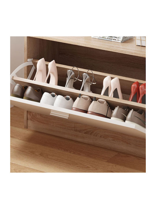 Vern Entry Furniture with Mirror / Hanger & Shoe Rack Sonoma White 80x27x190cm