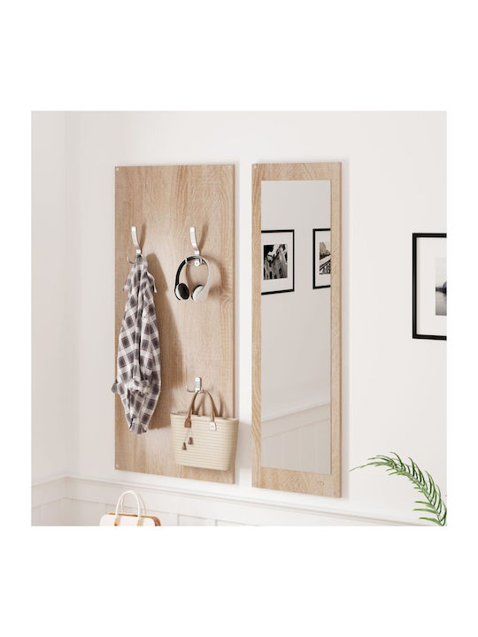 Vern Entry Furniture with Mirror / Hanger & Shoe Rack Sonoma White 80x27x190cm