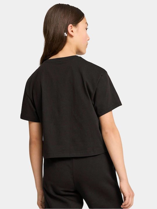 Puma Crop Top pentru copii Cu mâneci scurte Negru Logo