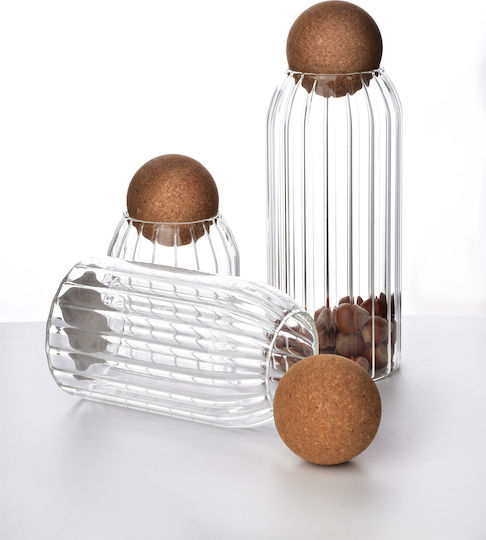 Mondex General Use Glass Vase with Cork Transparent 640ml 1 Piece