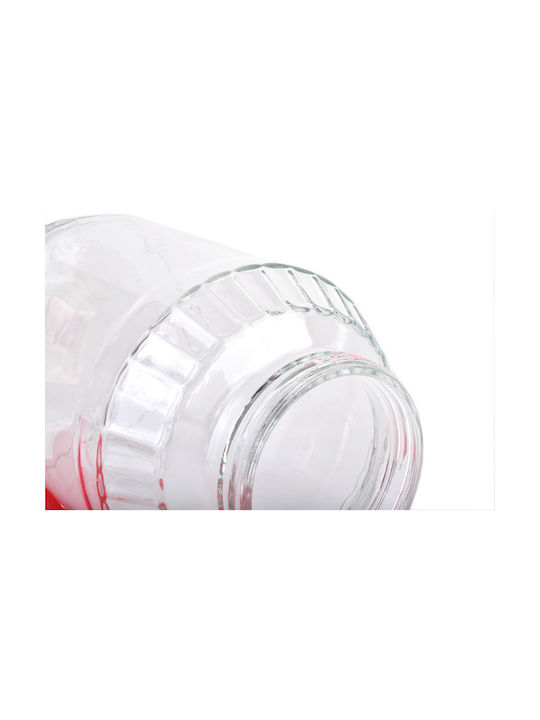 Mondex Set 6 Pieces Glass Transparent Sugar Jars with Lid Capacity 3100ml