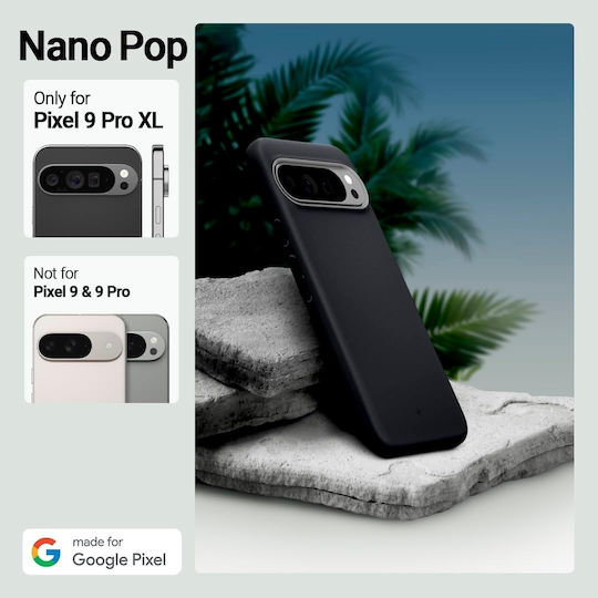 Caseology Nano Pop Umschlag Rückseite Silikon Schwarz (Google Pixel 9 Pro XL)