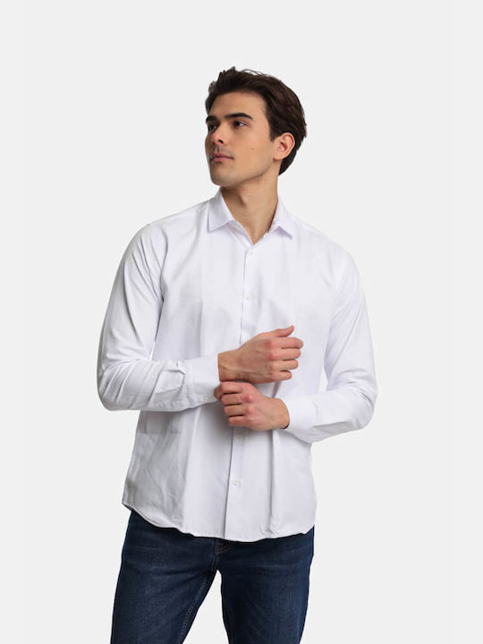 Paco & Co Men's Shirt Long Sleeve Cotton White