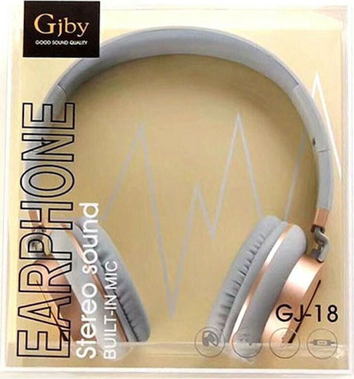Gjby GJ-18 Ενσύρματα On Ear Ακουστικά Χρυσό Γκρι