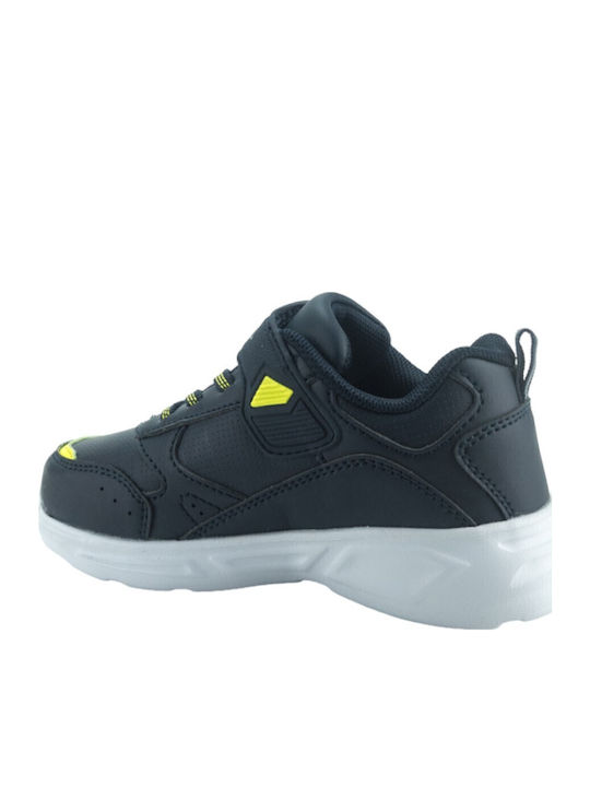 Wave PU Kids Sneakers with Scratch & Lights Navy Blue