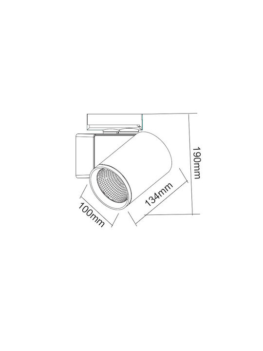 Aca Single LED Warm White Spot in Black Color