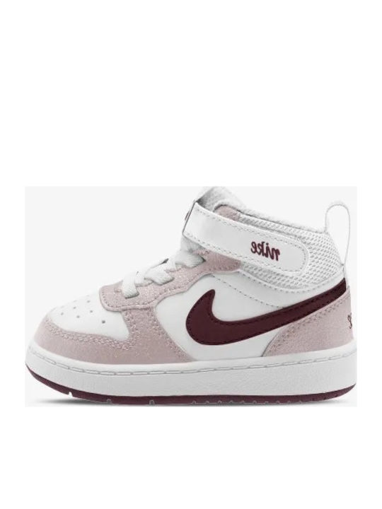 Court Court Borough Mid 2 Kids Sports Shoes with Hoop & Loop Closure White