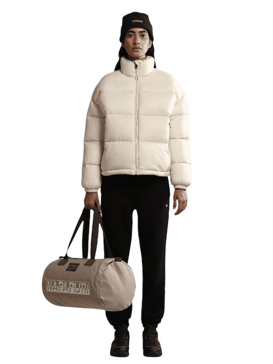 A-box Women's Short Lifestyle Jacket for Winter Beige