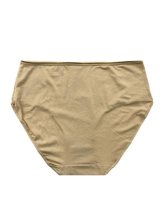 Βαμβακερά Hohe Taille Damen Slip MultiPack Beige
