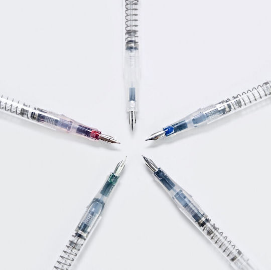 Twsbi Go Spring Load Mechanism Peniță de Caligrafie Fine Transparent cu Roșu Cerneală