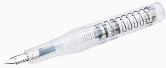 Twsbi Go Spring Load Mechanism Калиграфска Писалка Широк Прозрачна с Червен Мастило