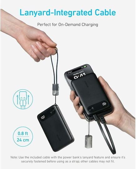 Anker PowerCore 10000mAh 22.5W με Θύρα USB-A και 2 Θύρες USB-C Μαύρο