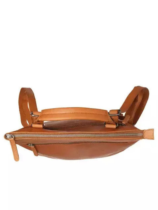 Leather Women's Bag Shopper Backpack Tabac Brown