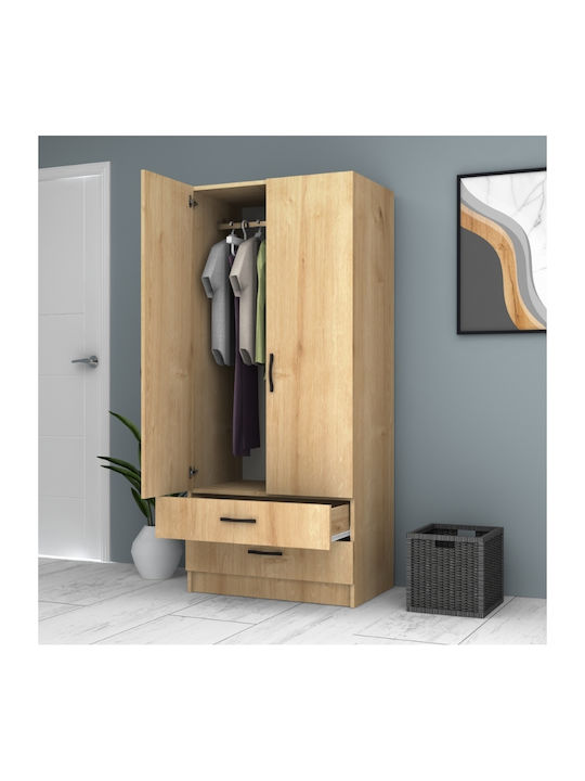 Двойна врата Гардероб Ricardo Natural Beech 80x51.8x181см