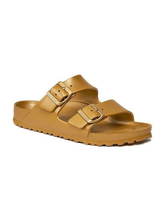 Birkenstock Arizona Eva Γυναικεία Σανδάλια Ανατομικά Glamour Gold Narrow Fit