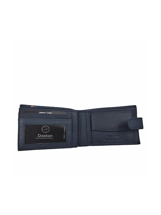 Daston Men's Leather Wallet with RFID Blue