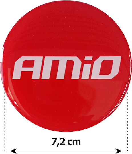 AMiO Autoemblem Aufkleber mit Emaille Überzug 7.2 x 7.2cm für Autoreifen in Weiß Farbe 4Stück