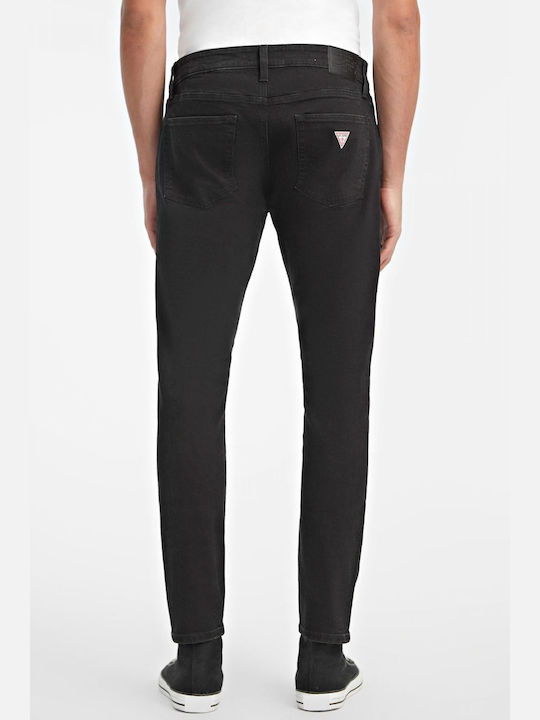 Guess Pantaloni de Bărbați din Jean în Croială Skinny Negru