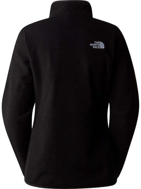 Winter Women's Fleece Blouse Long Sleeve with Zipper Black