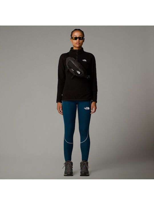 Winter Women's Fleece Blouse Long Sleeve with Zipper Black