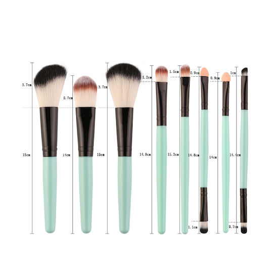18 Makeup Brushes Fan Brush Maange Purple Bronze