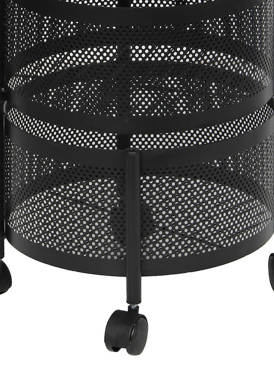 Keskor Metal Kitchen Trolley 4 Tiers Black 30x30x76cm