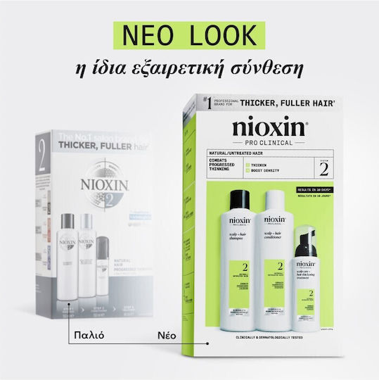 Nioxin Promo Scalp & Hair System 2 Păr Natural Subțiere Progresivă Șampon 150ml & Balsam 150ml & Ser Tratament 40ml