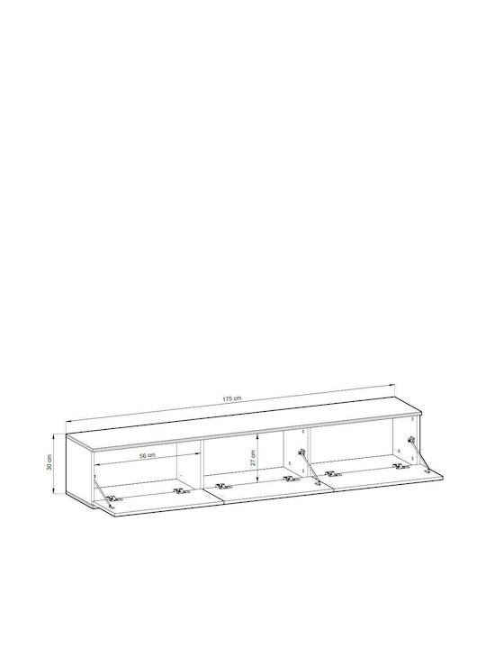 Έπιπλο Τηλεόρασης Λευκό Μ175xΠ32xΥ30cm