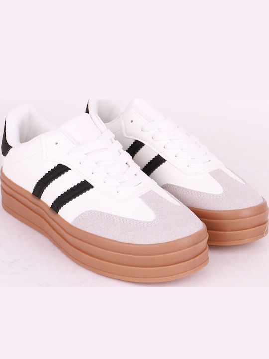 Γυναικεία Flatforms Sneakers Λευκά