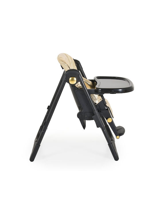 Cangaroo Tiramisu Foldable Baby Highchair 2 in 1 with Adjustable Height Gold Limited Edition