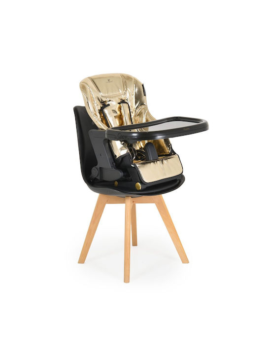 Cangaroo Tiramisu Foldable Baby Highchair 2 in 1 with Adjustable Height Gold Limited Edition