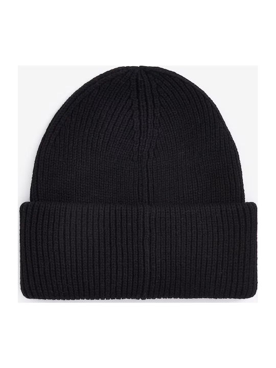 Beanie Masculin Căciulă cu Tricotaj Rib în culoarea Negru