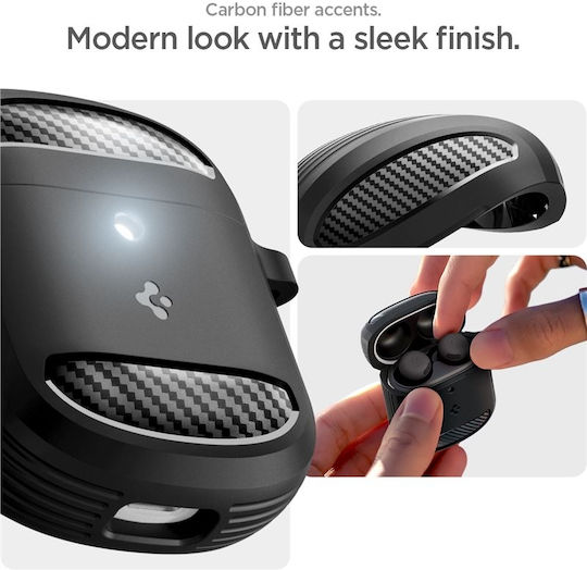 Spigen Rugged Armor Θήκη Σιλικόνης σε Μαύρο χρώμα για Google Pixel Buds Pro