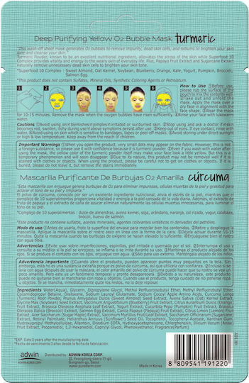 Purederm Korean Turmeric Bubble Face Cleansing Mask 25g