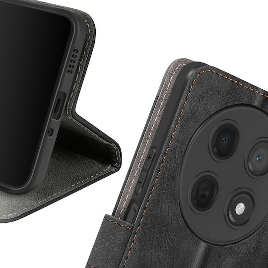 Avizar Folio Case Huawei Nova 12i Brushed Effect Wallet Black