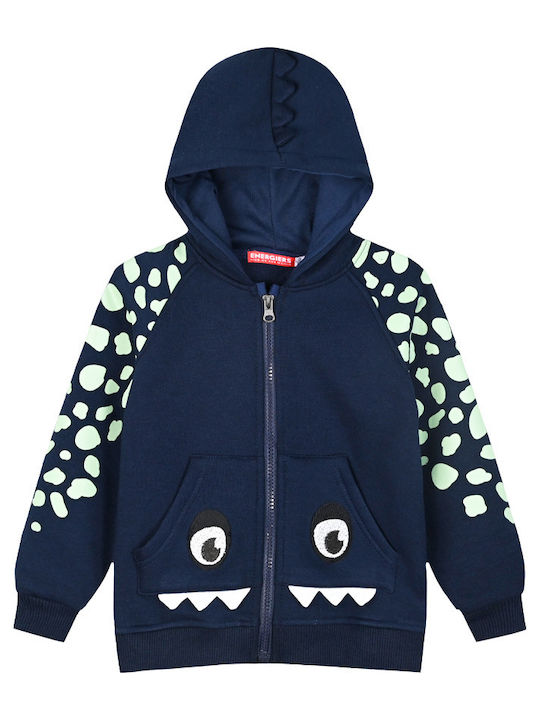Kids Sweatshirt Cardigan With Hood And Pockets Marine