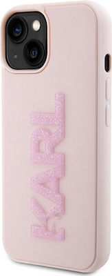 Karl Lagerfeld 3d Logo Glitter Back Cover Pink (iPhone 15)